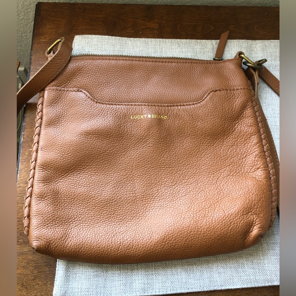 Sale! Lucky Brand Chestnut Brown Leather Crossbody Bag